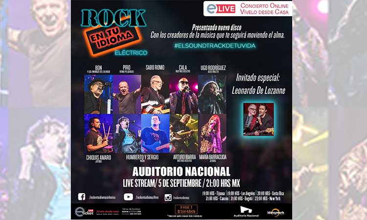 “Rock en tu idioma eléctrico” hará “Live streaming” en el Auditorio Nacional